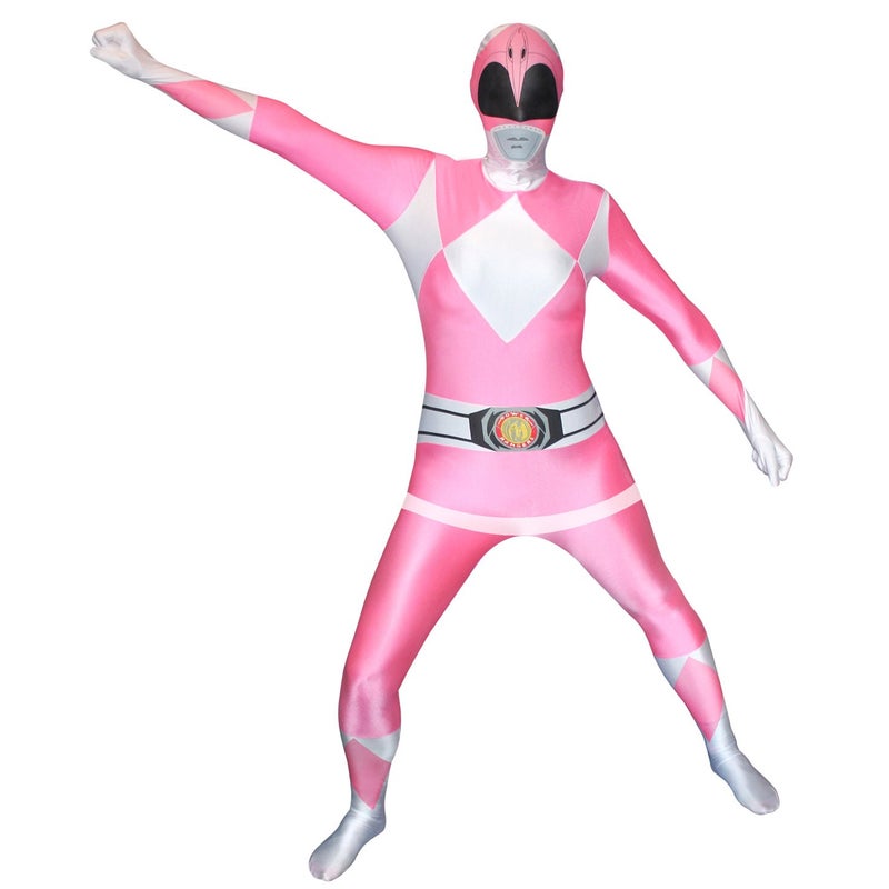 Morphsuits Official Pink Power Ranger Morphsuit Costume - Medium 4'7-5'2 (138cm - 158cm) - Image 1